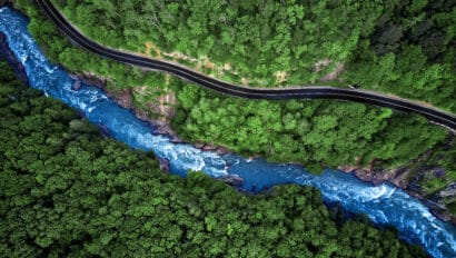 mountain-river-and-road-aerial-view