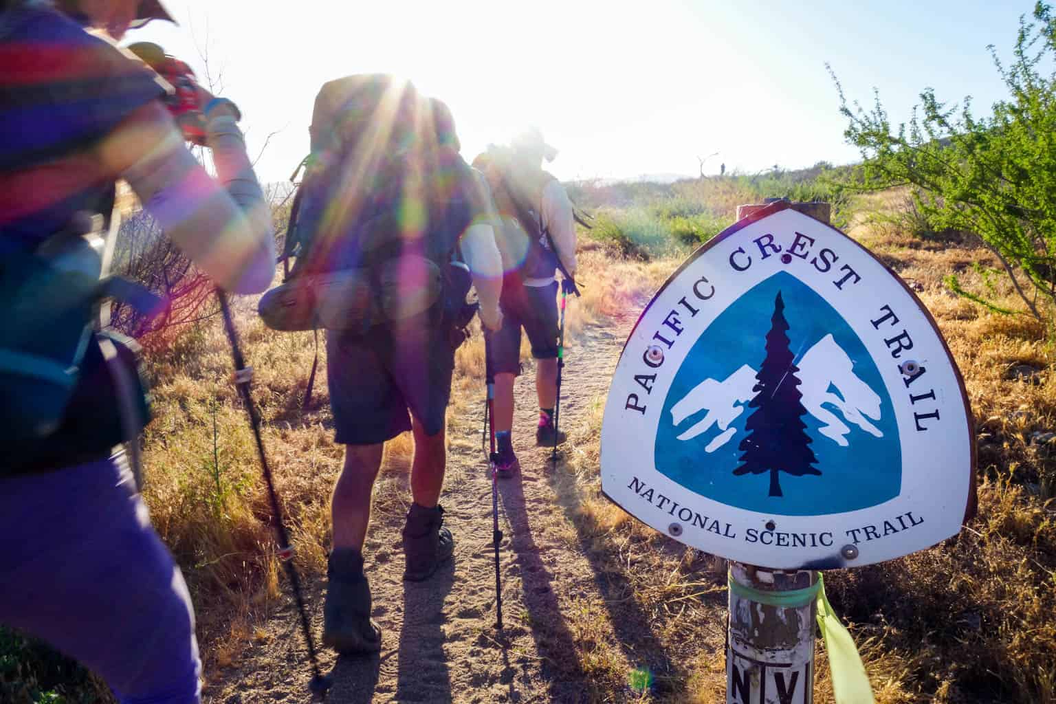 People hiking the Pacific Crest Trail.