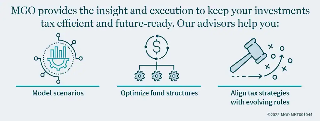 Infographic on insight and execution for keeping investments tax efficient and future-ready.