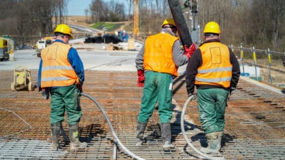 Concrete pouring on local government construction site