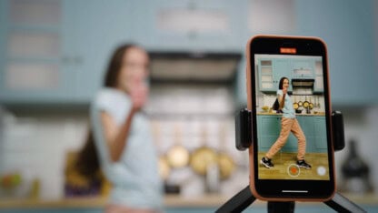 Content creator making videos