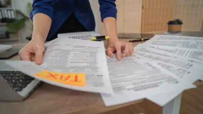 Working through a flurry of documents at tax time