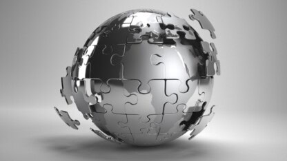 image of a globe made out of a puzzle