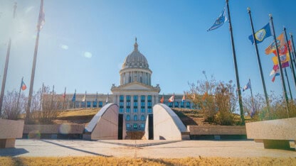 Circle of 39 Native American Tribe Flags at the Oklahoma State Capitol