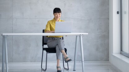 Woman working on computer