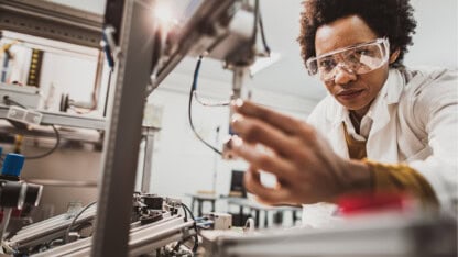 Woman working at a manufacturing company