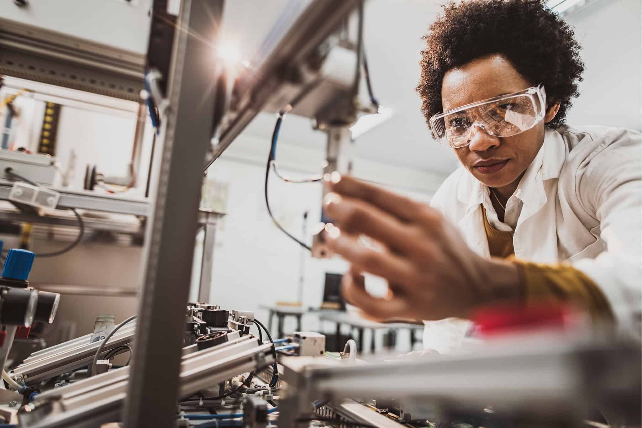 Woman working at a manufacturing company