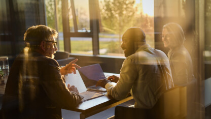 Client meeting with team for tax and business management review